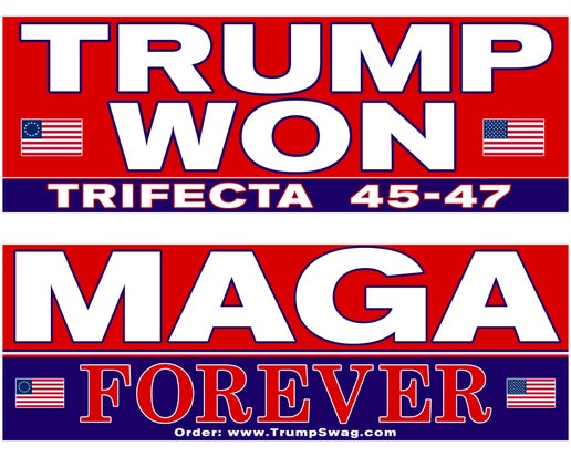 Trump Won Double Sided Hand Banners 3 Pack